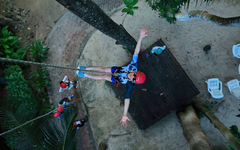 Banana Beach Phuket zipline fun on the island. Banana Beach Phuket zipline fun on the island.