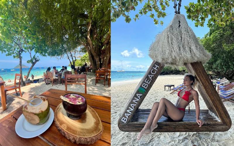 Banana Beach Secluded Beach relaxation and drinks for you.